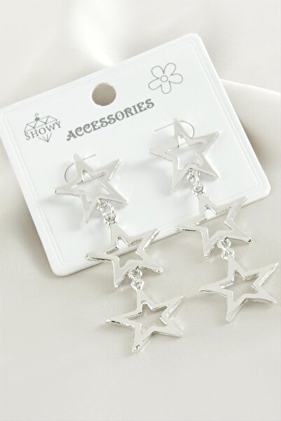 Marsilyan Star Metal Earrings Ilkel-Bjt940