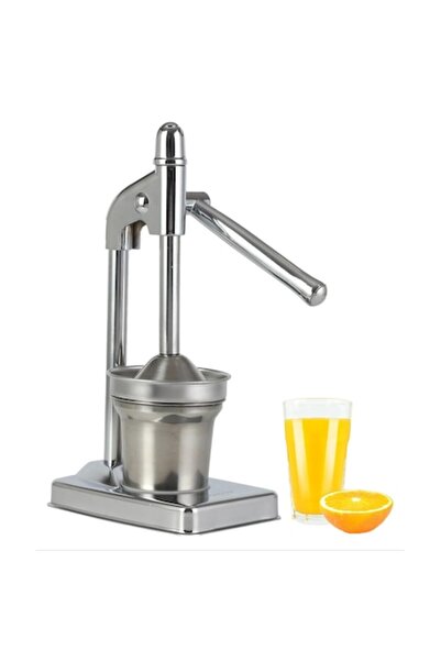 OEM Professional manual fruit juicer, stainless steel, ergonomic silver, with container and strainer