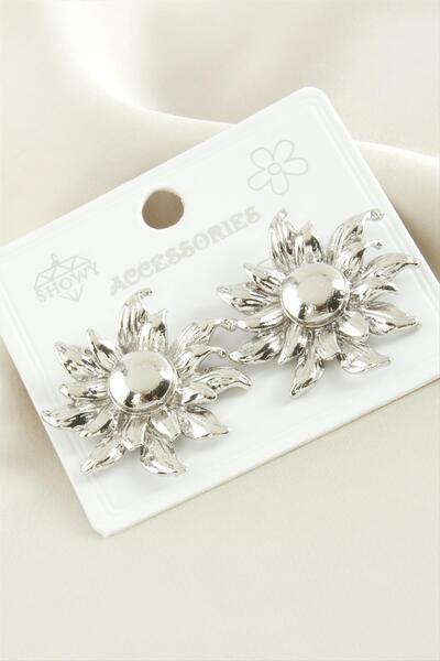 TakÇalıştır Flower Metal Earrings