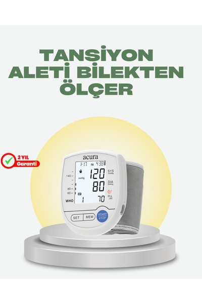 UCUZTEKNO Akıllı Bilek Tansiyon Aleti Pilli Kolay Ölçüm
