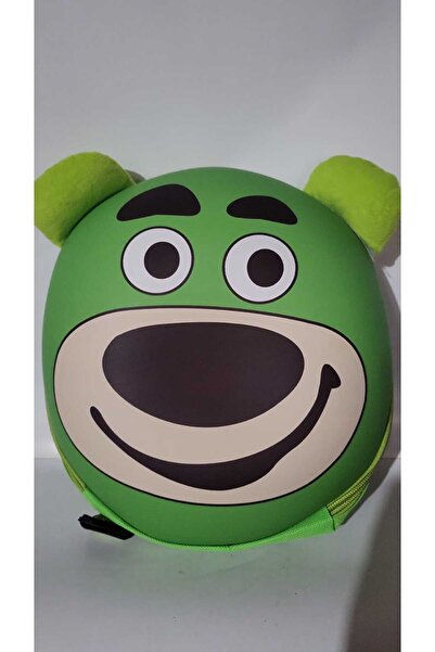 QYY Rucsac Copii 3D Ursuleț Verde, Super Ușor, Spate Confort, Design Interact...