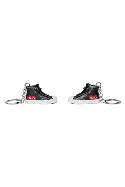 Converse x Comme Des Garçons "Play" Chuck 70 Hi "Black" Keychain Set