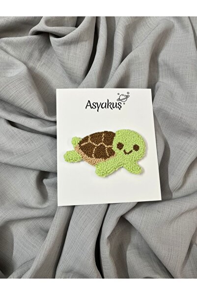 asyakuş حامل أكواب مصنوع يدويًا بتقنية الإبرة من إفسارستوديو، تصميم السلحفاة