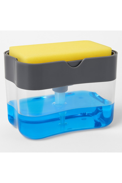 Generic Soap Dispenser with Sponge Holder Kitchen Sink Caddy Pump Organizer Dish Washing