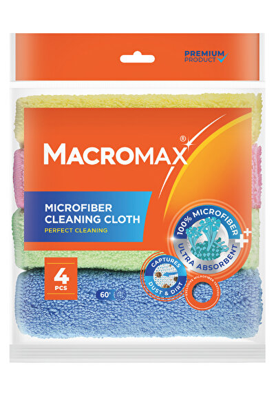 MACROMAX مناديل تنظيف من الألياف الدقيقة، عبوة من 4 قطع، مناديل إزالة الغبار ...
