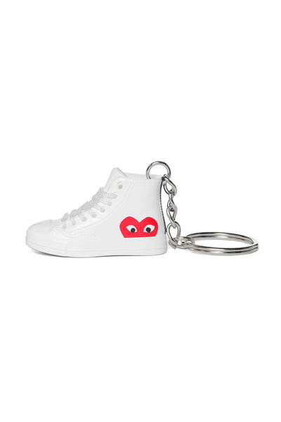 Converse x Comme Des Garçons "Play" Chuck 70 Hi "White" Keychain