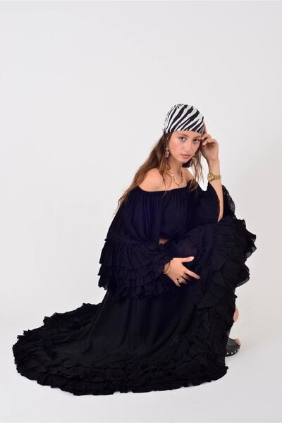 elite aura collectıon Bohem Gypsy ispanyol kol fır fırlı takım