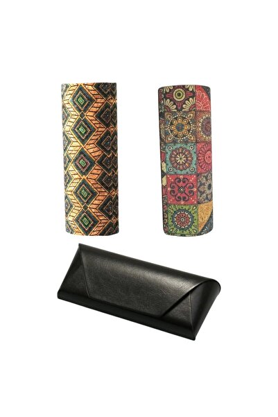 OEM Set of 3 cases for sunglasses and eyeglasses, cork/metal material, magnetic closure, 16x5x3cm