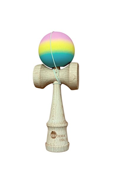 OEM Kendama din lemn cu minge curcubeu – jucărie educativă pentru copii