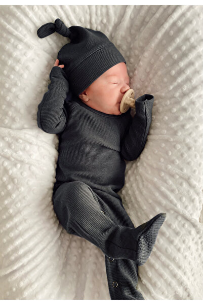 Lovedbaby Caciula bebe cu nod, 100% bumbac certificat GOTS, Corduroy Chia See...