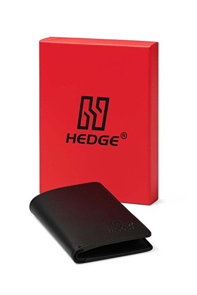 Hedge محفظة جلدية أصلية طويلة قابلة للطي للرجال - تصميم رفيع مع 10 فتحات للبط...