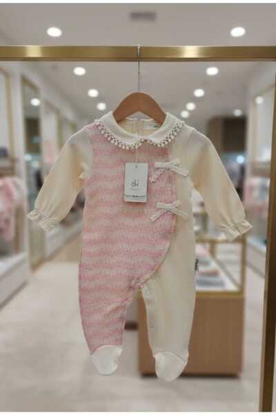 Kidzes Baby Girl Pink Tulle Romper with Bows and Side Snap Closures, 100% Cot...