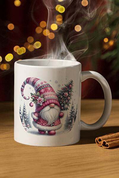 Oznur's Store Kupa Bardak Yılbaşı Şans Cücesi Temalı Seramik Kupa Bardak