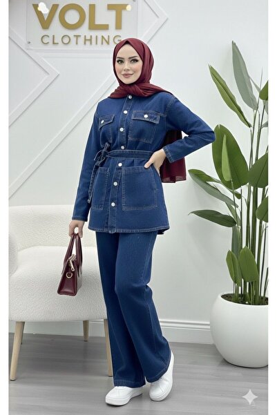 VOLT CLOTHİNG Belted Denim Suit
