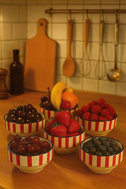 MEK Home Design Modern 6'lı Dekoratif Seramik Çerezlik