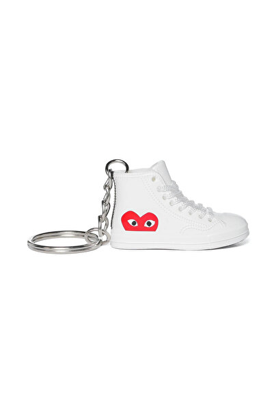 Converse x Comme Des Garçons "Play" Chuck 70 Hi "White" Keychain