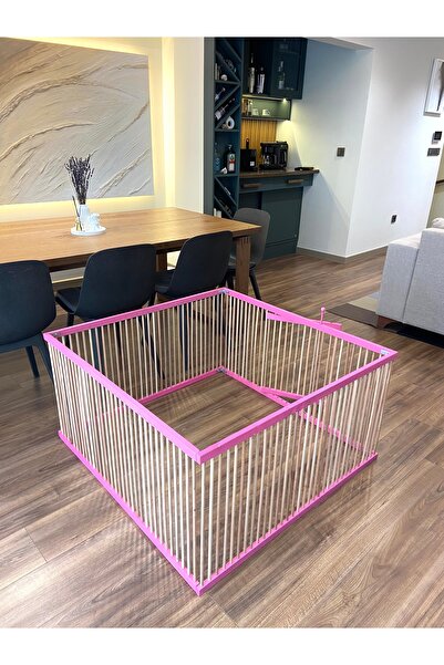 naturbird Ahşap Köpek Çiti 100x100 Cm Yükselik 70cm (pembe)
