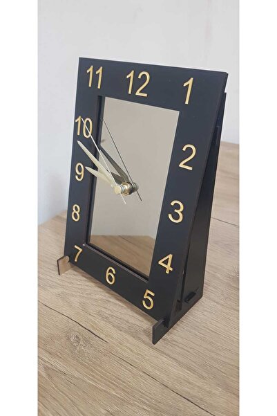 Formiqra Gerçek Bronz Ayna Masa Saati – 21x15 cm Ahşap ve Gold Pleksi Dekorat...