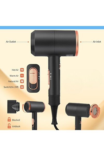 OEM Professional hair dryer, ionic hair dryer, 2 speed settings and 3 temperature settings, 2 nozzles