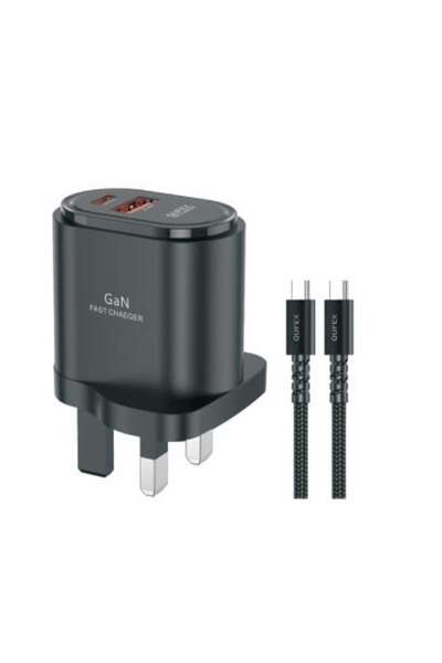 QUFEX 43W Fast and Safe Wall Charger PD+USB with PD to USB-C Cable