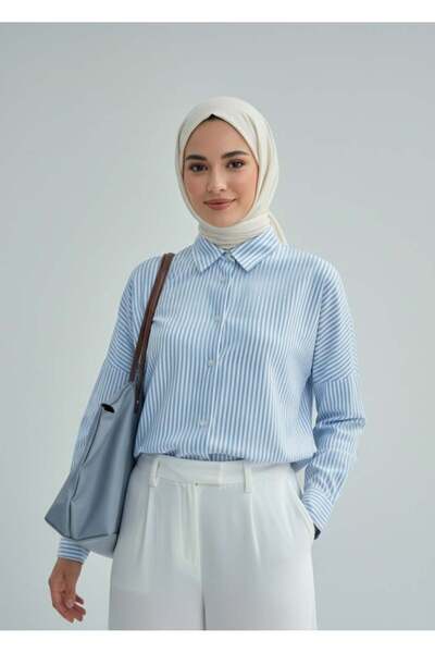 Asil Modest Kadın Oversize Uzun Basic Gömlek