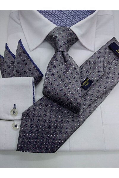 Gutiero ربطة عنق كلاسيكية منقوشة باللون الرمادي