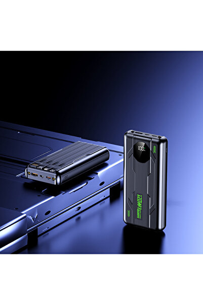 OEM Powerbank 20000mAh, 4 x USB, Fast Charging 22.5W, QC3.0, With LEDs, Black