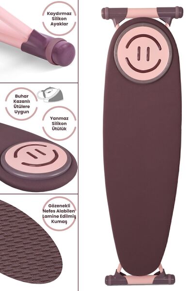 ozbience Şık ve fonksiyonel Pembe Mürdüm Perilla Premium Ütü Masası