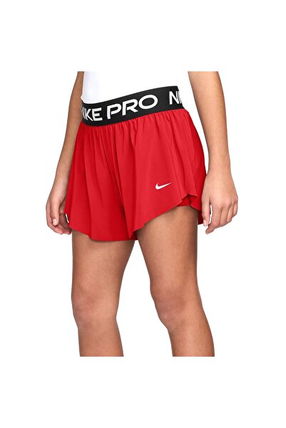Nike Pro Dri-Fit 2in1 Knit Kids Red Sports Shorts with Tights - Ii3640-657