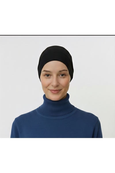 Elit Bone Delüxe Slikonlu ( Kaymaz ) Dikişsiz Penye Bone - Siyah