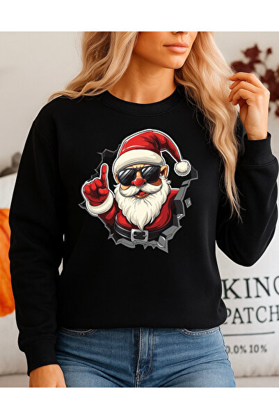 OEM Hanorac negru 100% bumbac - Crăciun fericit