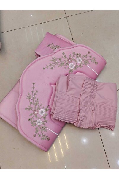 Gerenic طقم سجاد صلاه مكون من سجاد صلاه اسفنج مبطن مطرز وشرشف صلاه وغطاء مصحف