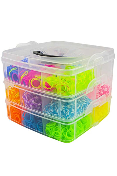 OEM Set creativ cu accesorii pentru realizarea bratarilor din elastic,3500 piese, multicolor