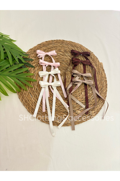 SHClothing accessories مشبك مشبك القوس الساتان
