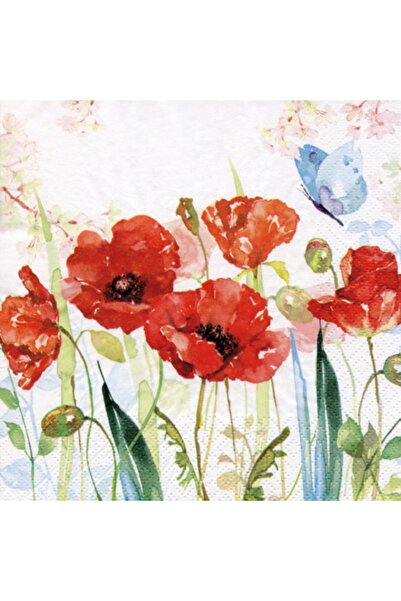 Ti Flair POPPYS AND BUTTERFLY DESENLİ KAĞIT PEÇETE