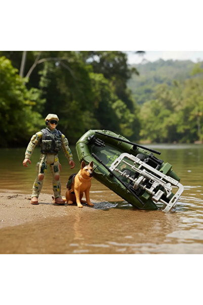 TOHA مجموعة الجنود الكلاب K9 – مجموعة ألعاب شخصيات الكوماندوز مع قارب قابل لل...