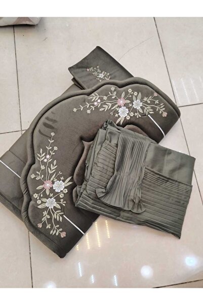 Gerenic طقم سجاد صلاه مكون من سجاد صلاه اسفنج مبطن مطرز وشرشف صلاه وغطاء مصحف