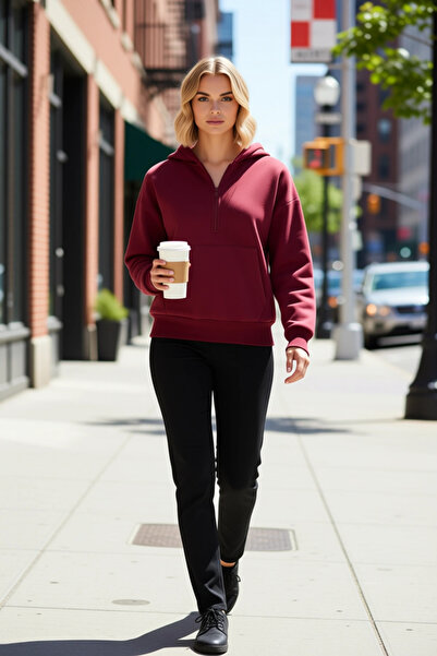 BENERLY Hanorac tricotat pentru femei, cu glugă, cu mâneci scurte, cu fermoar...