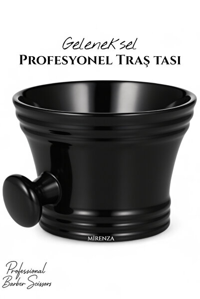 mirenza cosmetic Profesyonel Dayanıklı Sakal Tıraş Tası Siyah Köpük Hazırlama...