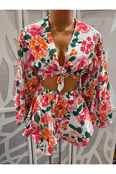 OEMN Women's set of cropped top with puff sleeves and skirt-trousers, various...