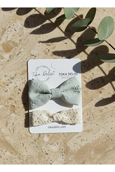 Toka Delisi Agrafă pentru păr fără păr, combinație de cremă verde, arc de Crăciun, agrafă pentru păr fără păr