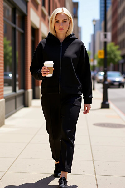 BENERLY Hanorac de damă cu glugă, cu mâneci scurte, supradimensionat, funcțio...