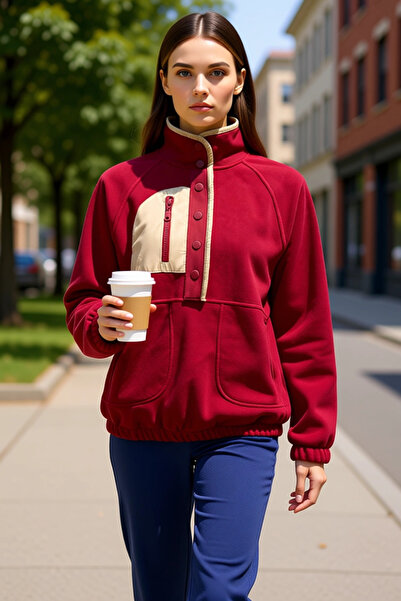 BENERLY سترة نسائية ياقة مرتفعة متوسطة الطول بأكمام راجلان قصة فضفاضة من الصو...