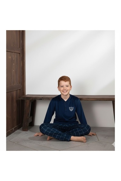 CUBBUX Момчешки кадифен комплект пижама с бродерия