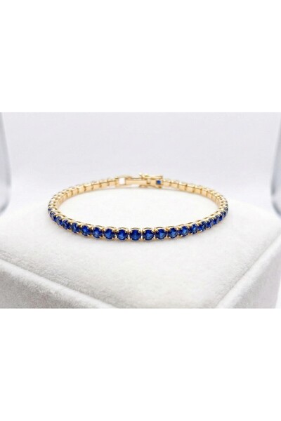 Handmade Bratara Tennis Blue De Lux