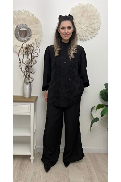 OEMN Compleu Bumbac Dama Croi Larg, Camasa Si Pantaloni, Single Dimension, Al...