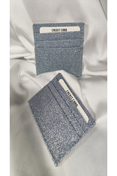 Leaf Accessory Kadın Kartlık Simli Gri, 1. Sınıf Vinlex Deri, 7 Tane Kart Koy...