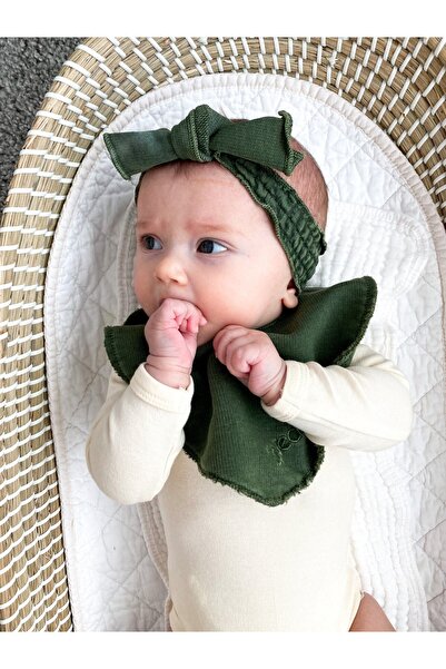 Lovedbaby Bentita bebe cu fundita, 100% bumbac certificat GOTS, French Terry Forest, NB-2 ani