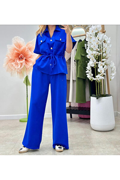 OEMN Set dama casual cu camasa si pantaloni largi, Single Dimension S-L, dive...