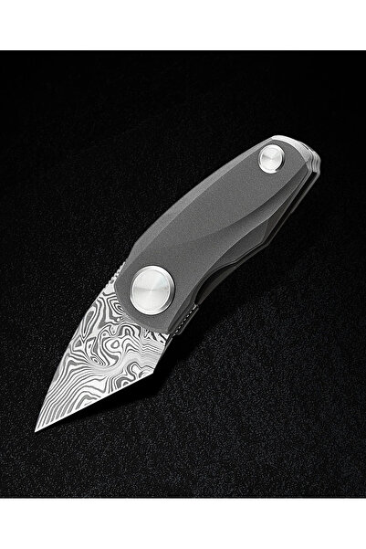 Bestech Knives BESTECH TULIP BT1913F Titanyum Sap Damascus Çelik Mini Çakı ( Damasteel )